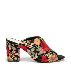 Sole Society Luella Embroidered Mule Block Heel Sandal 7